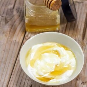 Yogurt and honey in a bowl